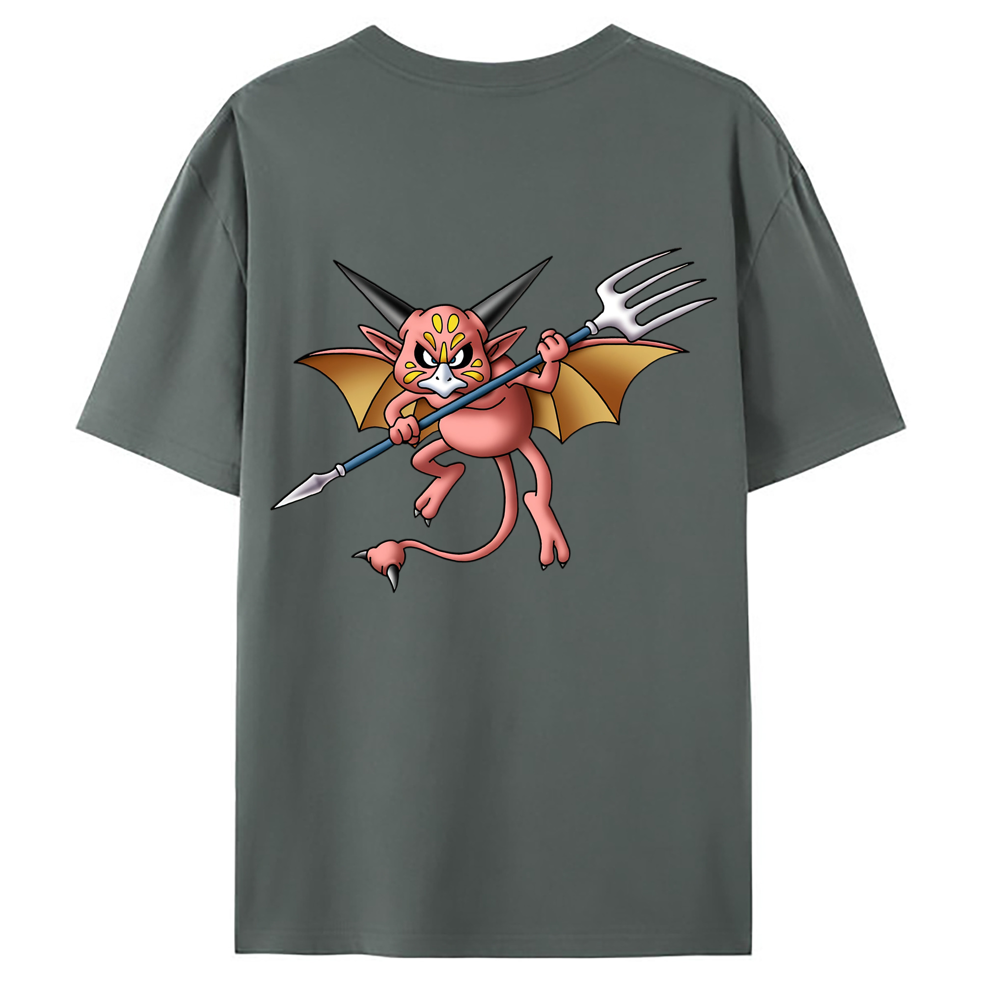 （画像用） ドラゴンクエスト Doragon Kuesuto Dragon Quest 綿100％ メンズ半袖Tシャツ（バックプリント） 通気性